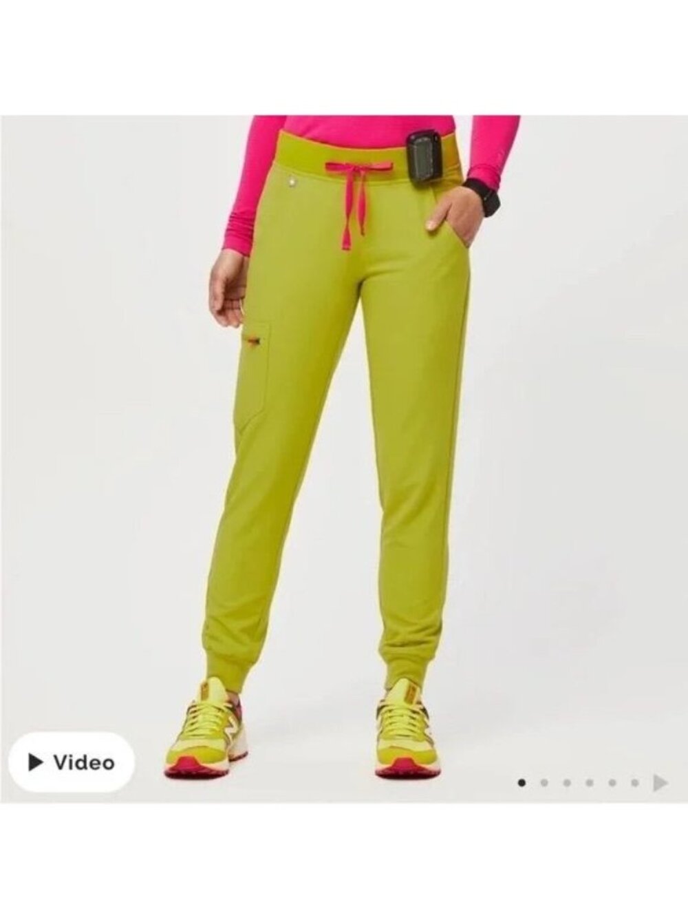 Figs Chartreuse Zamora Drawstring Waist Jogger Scrub Pants Size 3XL NWT